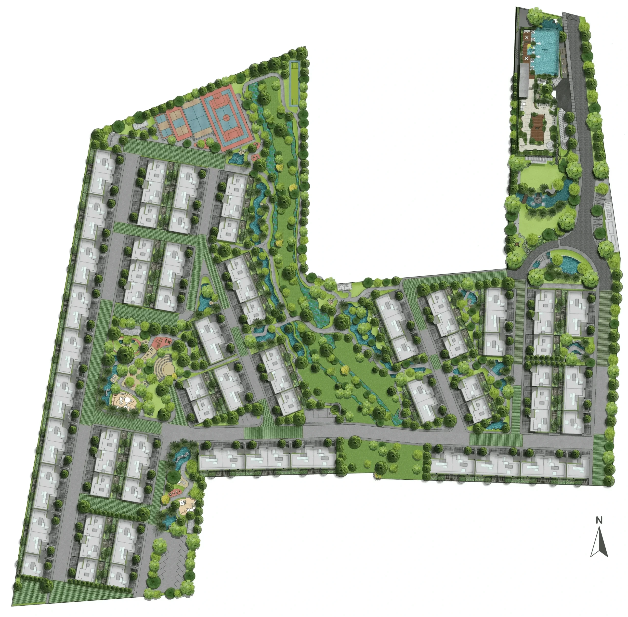 Amanvana site masterplan — 14-acre low-density villa community layout, Devanahalli