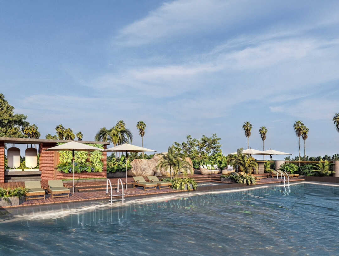 Pool Deck & Tropical Landscape